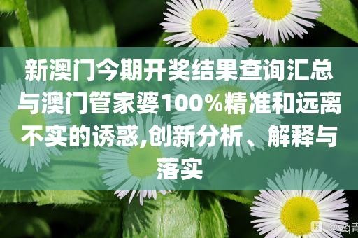 新澳門今期開獎結(jié)果查詢匯總與澳門管家婆100%精準(zhǔn)和遠(yuǎn)離不實(shí)的誘惑,創(chuàng)新分析、解釋與落實(shí)