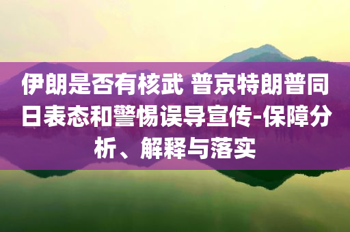 伊朗是否有核武 普京特朗普同日表態(tài)和警惕誤導(dǎo)宣傳-保障分析、解釋與落實