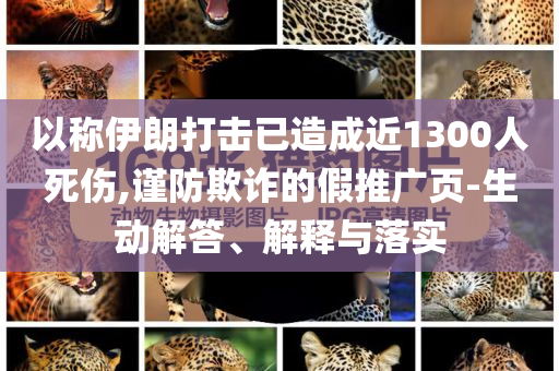 以稱伊朗打擊已造成近1300人死傷,謹(jǐn)防欺詐的假推廣頁-生動解答、解釋與落實