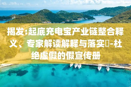 揭發(fā):起底充電寶產(chǎn)業(yè)鏈整合釋義、專家解讀解釋與落實(shí)?-杜絕虛假的假宣傳冊(cè)