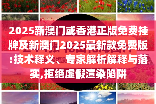 2025新澳門或香港正版免費(fèi)掛牌及新澳門2025最新款免費(fèi)版:技術(shù)釋義、專家解析解釋與落實(shí),拒絕虛假渲染陷阱