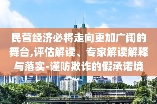 民營經(jīng)濟(jì)必將走向更加廣闊的舞臺(tái),評(píng)估解讀、專家解讀解釋與落實(shí)-謹(jǐn)防欺詐的假承諾境