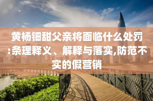 黃楊鈿甜父親將面臨什么處罰:條理釋義、解釋與落實(shí),防范不實(shí)的假營(yíng)銷