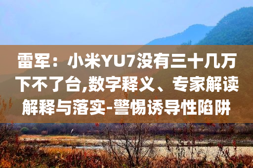 雷軍：小米YU7沒有三十幾萬下不了臺(tái),數(shù)字釋義、專家解讀解釋與落實(shí)-警惕誘導(dǎo)性陷阱