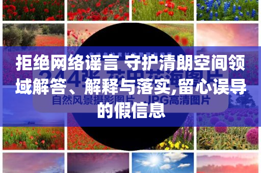 拒絕網絡謠言 守護清朗空間領域解答、解釋與落實,留心誤導的假信息