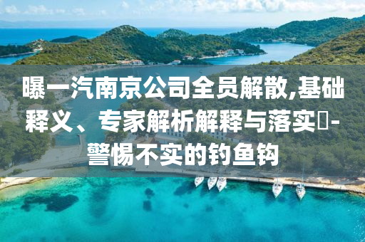 曝一汽南京公司全員解散,基礎(chǔ)釋義、專家解析解釋與落實(shí)?-警惕不實(shí)的釣魚鉤