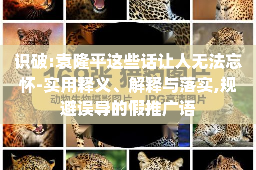 識(shí)破:袁隆平這些話讓人無(wú)法忘懷-實(shí)用釋義、解釋與落實(shí),規(guī)避誤導(dǎo)的假推廣語(yǔ)