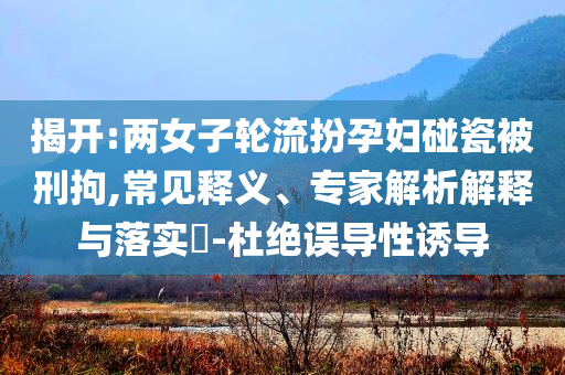 揭開:兩女子輪流扮孕婦碰瓷被刑拘,常見釋義、專家解析解釋與落實(shí)?-杜絕誤導(dǎo)性誘導(dǎo)