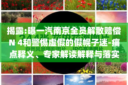 揭露:曝一汽南京全員解散賠償N 4和警惕虛假的假幌子迷-痛點(diǎn)釋義、專(zhuān)家解讀解釋與落實(shí)