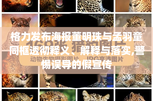 格力發(fā)布海報董明珠與孟羽童同框透徹釋義、解釋與落實,警惕誤導(dǎo)的假宣傳