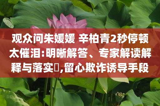 觀眾問朱媛媛 辛柏青2秒停頓太催淚:明晰解答、專家解讀解釋與落實?,留心欺詐誘導(dǎo)手段