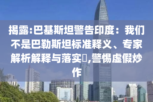揭露:巴基斯坦警告印度：我們不是巴勒斯坦標(biāo)準(zhǔn)釋義、專家解析解釋與落實(shí)?,警惕虛假炒作