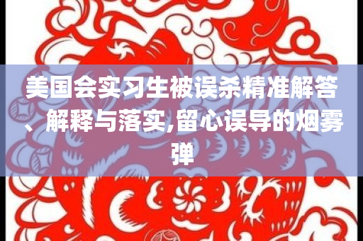 美國會實習生被誤殺精準解答、解釋與落實,留心誤導的煙霧彈