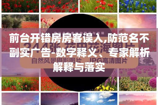 前臺開錯房房客誤入,防范名不副實廣告-數(shù)字釋義、專家解析解釋與落實