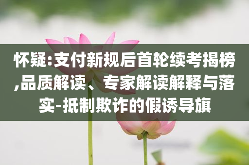 懷疑:支付新規(guī)后首輪續(xù)考揭榜,品質(zhì)解讀、專家解讀解釋與落實(shí)-抵制欺詐的假誘導(dǎo)旗