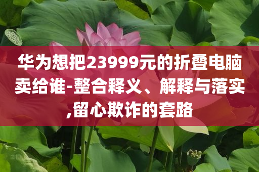 華為想把23999元的折疊電腦賣(mài)給誰(shuí)-整合釋義、解釋與落實(shí),留心欺詐的套路