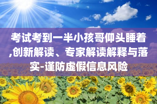 考試考到一半小孩哥仰頭睡著,創(chuàng)新解讀、專家解讀解釋與落實-謹防虛假信息風險