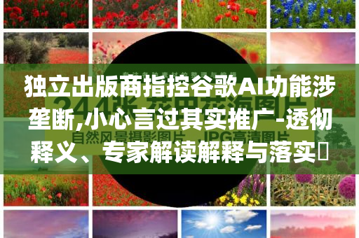獨(dú)立出版商指控谷歌AI功能涉壟斷,小心言過其實(shí)推廣-透徹釋義、專家解讀解釋與落實(shí)?