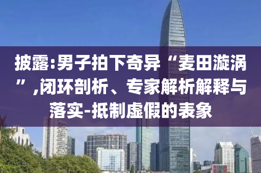披露:男子拍下奇異“麥田漩渦”,閉環(huán)剖析、專家解析解釋與落實(shí)-抵制虛假的表象