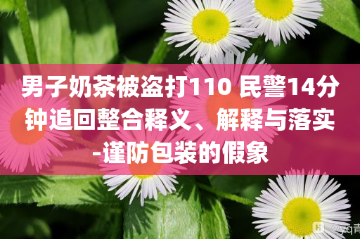 男子奶茶被盜打110 民警14分鐘追回整合釋義、解釋與落實(shí)-謹(jǐn)防包裝的假象