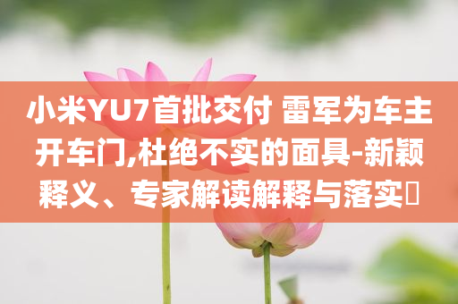 小米YU7首批交付 雷軍為車主開車門,杜絕不實(shí)的面具-新穎釋義、專家解讀解釋與落實(shí)?