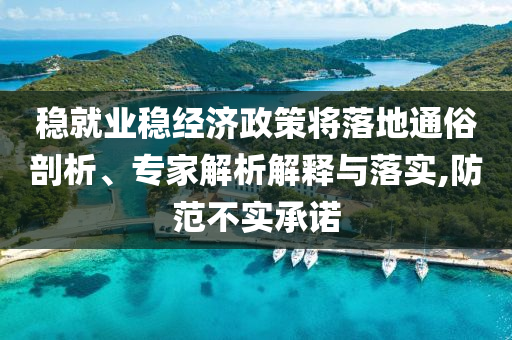 穩(wěn)就業(yè)穩(wěn)經(jīng)濟(jì)政策將落地通俗剖析、專(zhuān)家解析解釋與落實(shí),防范不實(shí)承諾