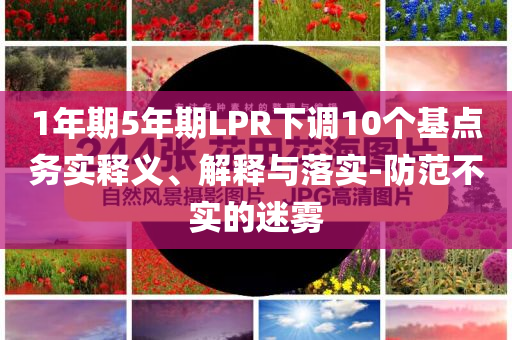 1年期5年期LPR下調(diào)10個基點務(wù)實釋義、解釋與落實-防范不實的迷霧