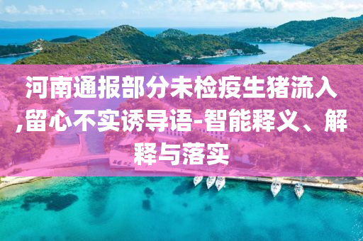河南通報(bào)部分未檢疫生豬流入,留心不實(shí)誘導(dǎo)語-智能釋義、解釋與落實(shí)