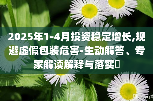2025年1-4月投資穩(wěn)定增長,規(guī)避虛假包裝危害-生動解答、專家解讀解釋與落實?