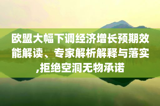 歐盟大幅下調(diào)經(jīng)濟(jì)增長(zhǎng)預(yù)期效能解讀、專家解析解釋與落實(shí),拒絕空洞無(wú)物承諾