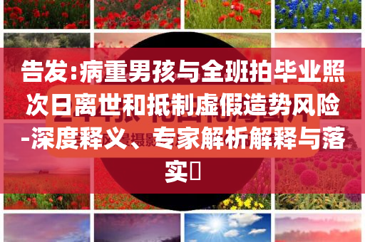 告發(fā):病重男孩與全班拍畢業(yè)照次日離世和抵制虛假造勢風(fēng)險-深度釋義、專家解析解釋與落實(shí)?